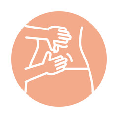 Obraz premium Lymphatic drainage massage line color icon. Physiotherapy, acupuncture.