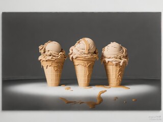 A caramel swirl ice cream created with generative ai