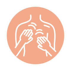 Therapeutic back massage line color icon.  Physiotherapy, acupuncture.