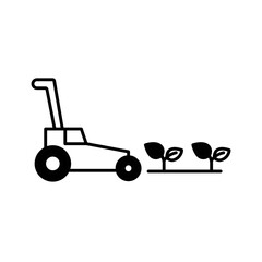 Gardening machine Color Vector Icon which can easily modify

