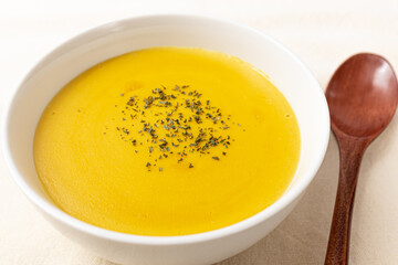 Sweet Pumpkin Soup Made with Sweet Pumpkin