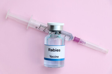 Rabies vaccine in a vial, immunization and treatment of infection