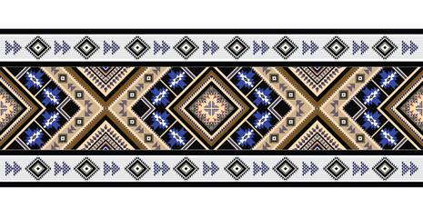 Ethnic pattern vector. Geometric design of American, Mexican, Western Aztec motif striped and bohemian pattern. designed for background,wallpaper,print, carpet,wrapping,tile,batik.vector illustratoin.