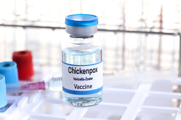 Chickenpox vaccine in a vial, immunization and treatment of infection