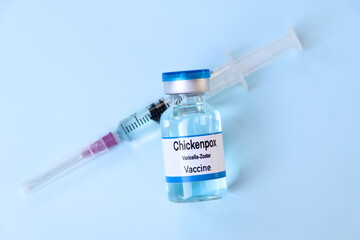 Chickenpox vaccine in a vial, immunization and treatment of infection