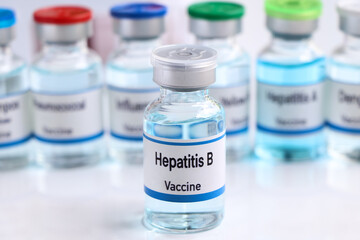 Hepatitis B vaccine in a vial, immunization and treatment of infection