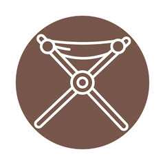 Camping portable chair line color icon. Isolated vector element.