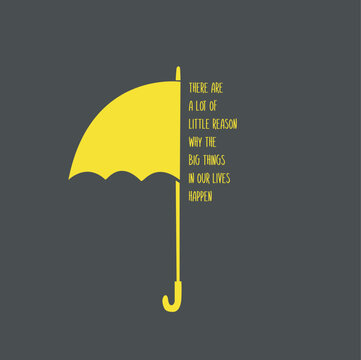 yellow half umbrella vector illustration with text space