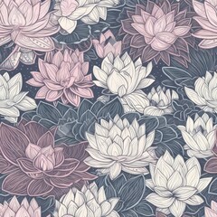 Lotus Fragments: A pattern featuring fragmented views of lotus flowers