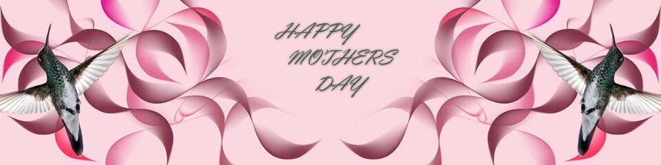 Decorative frame mothers day with hummingbird photo and Photoshop © Mrio