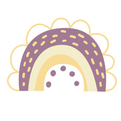 Neutral boho rainbow. Design nursery of scandinavian style