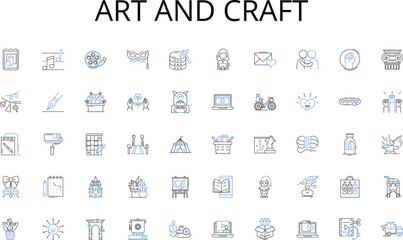 Art and craft line icons collection. Occupation, Job, Career, Work, Labor, Profession, Vocation vector and linear illustration. Trade,Service,Craftsmanship outline signs set