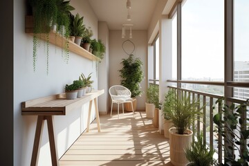 Nature balcony concept, generative AI