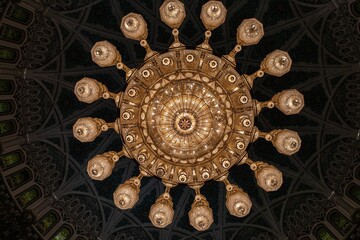 Chandelier of Sultan Qaboos Grand Mosque, Muscat, Oman