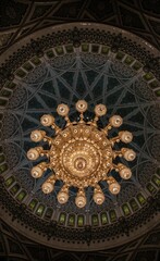 Chandelier of Sultan Qaboos Grand Mosque, Muscat, Oman