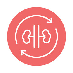 Kidneys transplant line icon. Isolated vector element.