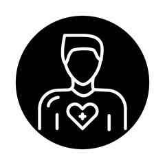 Donor line icon. Isolated vector element.