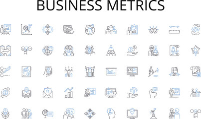 Business metrics line icons collection. Creation, Artistry, Design, Multimedia, Innovation, Space, Collaboration vector and linear illustration. Production,Inspirational,Editing outline signs set