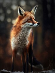 Fototapeta premium Wildlife portrait of a fox in nature wilderness in winter