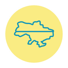Map of Ukraine line color icon. Isolated vector element.