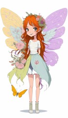 Fototapeta na wymiar drawing of fairy girl/girls from Generative AI