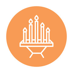Church candles line color icon. Isolated vector element.