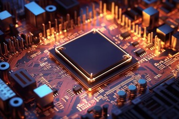 Fototapeta na wymiar Abstract circuit board technology background. Modern Electronic technology futuristic.Generative AI