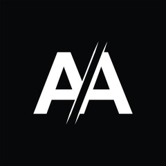 AA letter logo design template elements. AA letter vector logo.