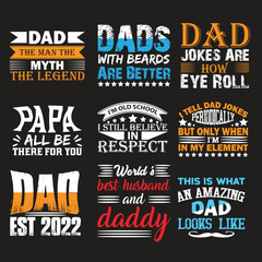 Naklejka na ściany i meble Fathers day t shirt design bundle