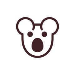 Koala face animal simple logo