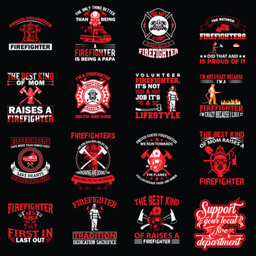 firefighter t shirt design bundle
