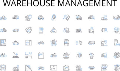 Warehouse management line icons collection. Communication, Cooperation, Collaboration, Trust, Respect, Support, Teamwork vector and linear illustration. Unity,Loyalty,Empathy outline signs set