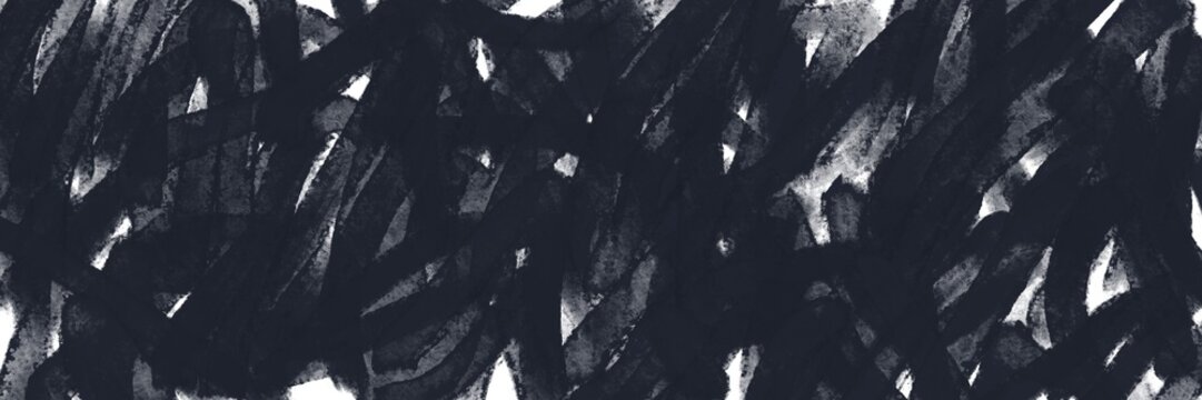 Background texture with grunge black strokes. Abstract painting. Modern design for textiles, interior.