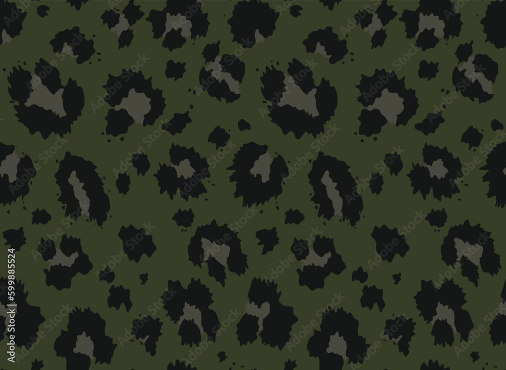 Sticker 
Leopard pattern khaki background vector seamless design for print