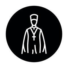 Male priest line color icon. Isolated vector element.