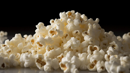 popcorn isolated on black