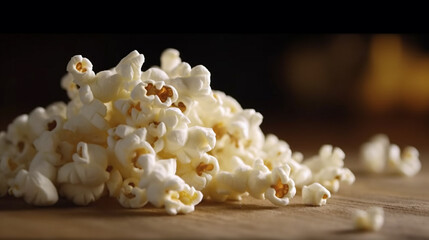 popcorn on black background