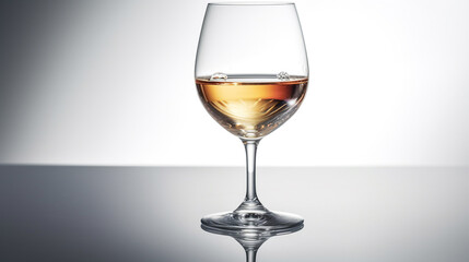 white wine in wine glass white background