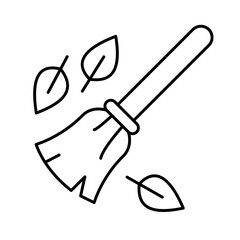 Broom Color Vector Icon which can easily modify

