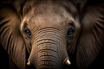Elephant close up - generative ai