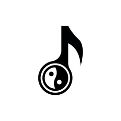 Music note yin yang creative logo design