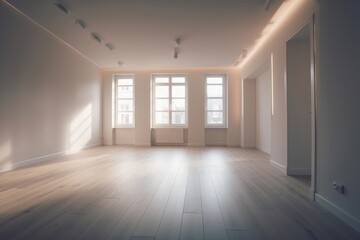 Empty room in modern house, generative AI