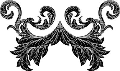 Filigree Heraldry Floral Baroque Design Element