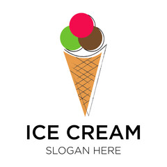 ice cream logo vector illustration isolated on white background