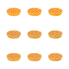 A vector drawn pie illustration with various colors and amount of details	