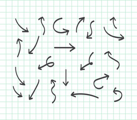 Black Hand drawn arrow collection