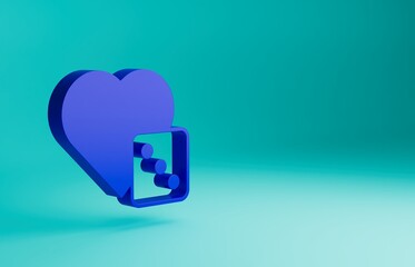 Blue Game dice icon isolated on blue background. Casino gambling. Minimalism concept. 3D render illustration