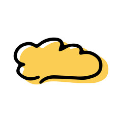 Simple sketch line style  element. Doodle cute ink  pen two-tone cloud on white  background. Doodle cloud. Vector illustration.