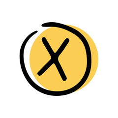 Obraz premium Simple sketch line style element. Doodle cute ink pen check mark, cross on white background. Doodle check mark, cross. Vector illustration.