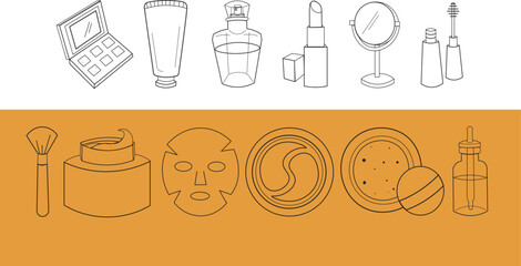 Set of vector cosmetics icons